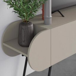 Fwstyle 2 Door Capsule Tv Stand Entertainment Unit Sandstone - thumbnail 3