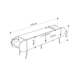 Fwstyle 2 Door Capsule Tv Stand Entertainment Unit Sandstone - thumbnail 5
