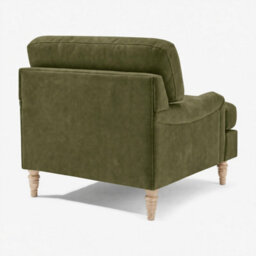 Furniturebox Uk Bernie Green Chenille Fabric Armchair - thumbnail 9