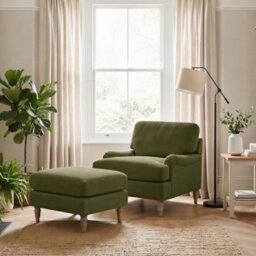 Furniturebox Uk Bernie Green Chenille Fabric Armchair - thumbnail 7