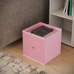 Urbn-Living Black, Pastel Pink - Asymmetrical 8 Cube Bookcase Unit W/ 6 Drawer Inserts - thumbnail 4