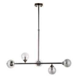 Luminosa Lighting Luminosa Grosseto Bar Pendant Ceiling Light Black Chrome Plate, Smoked Mirror Glass - thumbnail 6
