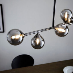 Luminosa Lighting Luminosa Grosseto Bar Pendant Ceiling Light Black Chrome Plate, Smoked Mirror Glass - thumbnail 5