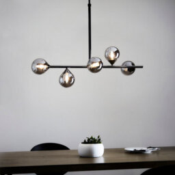 Luminosa Lighting Luminosa Grosseto Bar Pendant Ceiling Light Black Chrome Plate, Smoked Mirror Glass - thumbnail 3
