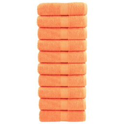 Berkfield Premium Guest Towels Solund 10 Pcs Orange 30X50 Cm 600 Gsm