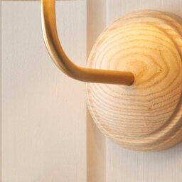 Loops Stylish 2 Pack Dimmable Wall Lights In Ash Wood And Brushed Brass - thumbnail 4