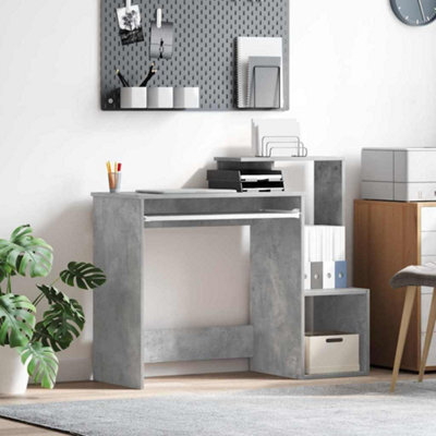 Berkfield Grey Computer Desk Concrete Grey - image 1