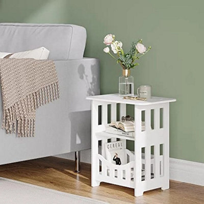 Square Design Small Bedside Table With Storage