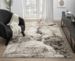 Eleanor Modern Embossed Contemporary Living Room Area Rug - Slate Design,mocha,80 X 150 Cm - thumbnail 5