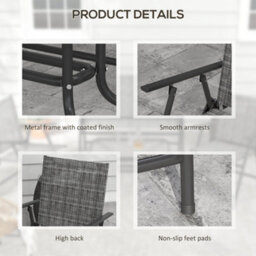 Outsunny Patio Furniture Set, Garden Set W/ Table, Foldable Chairs, A Loveseat - thumbnail 7