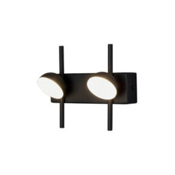 Luminosa Lighting Luminosa Adn 2 Light Wall Lamp, 6W Led, 3000K, 500Lm, Black, 3Yrs Warranty - thumbnail 1
