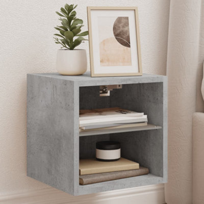 Walplus Tv Wall Cabinet With Led Lights Concrete Grey 30X28.5X30 Cm - image 1