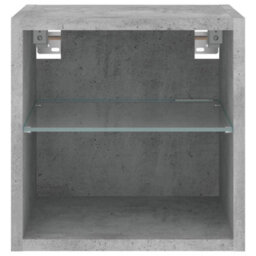 Walplus Tv Wall Cabinet With Led Lights Concrete Grey 30X28.5X30 Cm - thumbnail 8