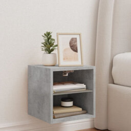 Walplus Tv Wall Cabinet With Led Lights Concrete Grey 30X28.5X30 Cm - thumbnail 4