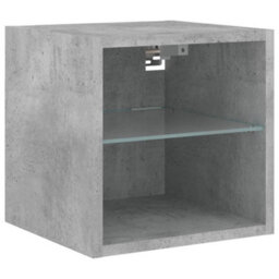 Walplus Tv Wall Cabinet With Led Lights Concrete Grey 30X28.5X30 Cm - thumbnail 7