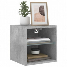 Walplus Tv Wall Cabinet With Led Lights Concrete Grey 30X28.5X30 Cm - thumbnail 6