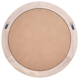 Beliani Wall Mirror Banne 80 Cm 80 Cm Paulownia Wood Brown - thumbnail 4