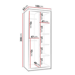 Sliding Door Wardrobe Selfie 62Cm Durable Laminated Board With Pvc Finish Practical Storage Solution Room Cashmere - thumbnail 5