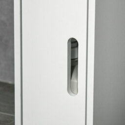 Kleankin Freestanding Bathroom Cabinet W/ Open Shelves 3 Cupboards, White - thumbnail 9