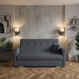 Viva Sonic Iii Sofa Bed For Living Room Particle Board With Storage Box Wooden Legs 153X100X85Cm Grey - thumbnail 1