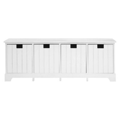 Orsina Compact Design White Drawer Bench, Modern Design Chest Of Drawers For Livingroom, Minimalist Storage Chest - image 1