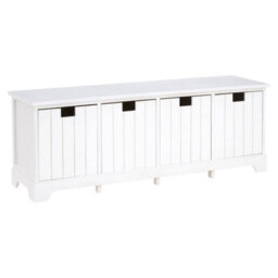 Orsina Compact Design White Drawer Bench, Modern Design Chest Of Drawers For Livingroom, Minimalist Storage Chest - thumbnail 2