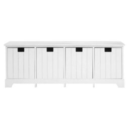 Orsina Compact Design White Drawer Bench, Modern Design Chest Of Drawers For Livingroom, Minimalist Storage Chest - thumbnail 1