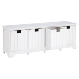 Orsina Compact Design White Drawer Bench, Modern Design Chest Of Drawers For Livingroom, Minimalist Storage Chest - thumbnail 4