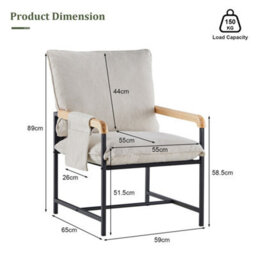 Comfortable Fabric Armchair Modern Accent Lounge Chair - thumbnail 2