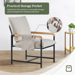 Comfortable Fabric Armchair Modern Accent Lounge Chair - thumbnail 4