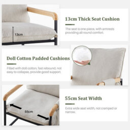 Comfortable Fabric Armchair Modern Accent Lounge Chair - thumbnail 3
