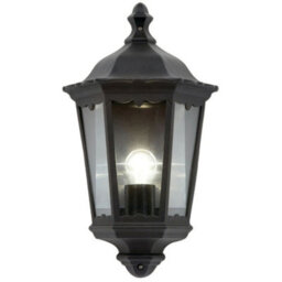 2 Pack Ip44 Outdoor Wall Light Matt Black Traditional Lantern Porch Flush Lamp - thumbnail 4