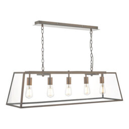 DAR Academy 5 Light Bar Pendant Antique Copper And Glass - thumbnail 1