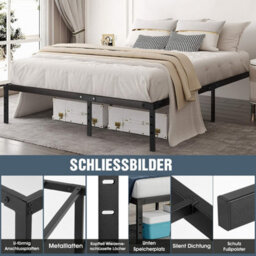 Strong Single Double King Bed Metal Bed Frame Bedroom Furniture - thumbnail 6