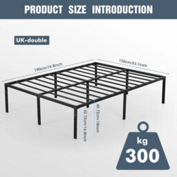 Strong Single Double King Bed Metal Bed Frame Bedroom Furniture - thumbnail 2
