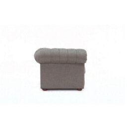 Chesterfield 3 Seater Sofa Charles Slate Grey Real Linen Fabric In Classic Style - thumbnail 6