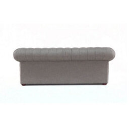 Chesterfield 3 Seater Sofa Charles Slate Grey Real Linen Fabric In Classic Style - thumbnail 8