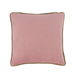 Just So Home Velvet Scatter Cushion 43Cm With Zip (Rose With Contrast Sage Piping)