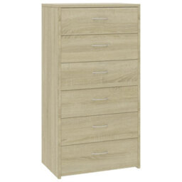 Vidaxl Sideboard With 6 Drawers Sonoma Oak 50X34X96 Cm Engineered Wood - thumbnail 2