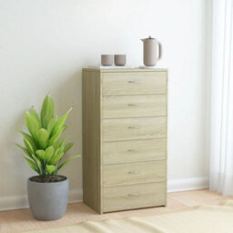 Vidaxl Sideboard With 6 Drawers Sonoma Oak 50X34X96 Cm Engineered Wood - thumbnail 1