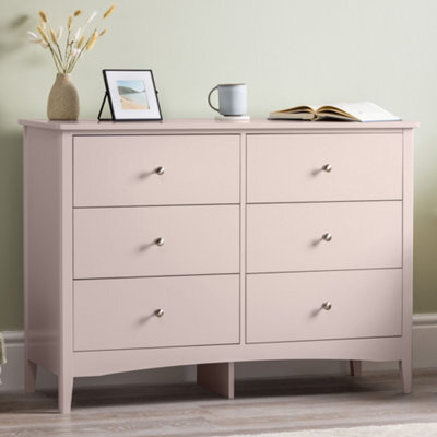 Christow Pink Chest Of Drawers Modern 6 Drawer Bedroom Storage Unit Furniture Cabinet - image 1