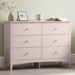 Christow Pink Chest Of Drawers Modern 6 Drawer Bedroom Storage Unit Furniture Cabinet
