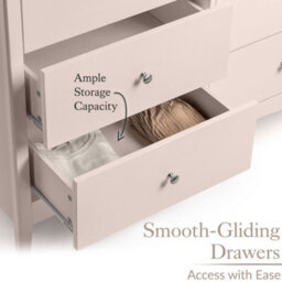 Christow Pink Chest Of Drawers Modern 6 Drawer Bedroom Storage Unit Furniture Cabinet - thumbnail 4