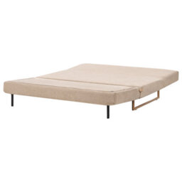 Beliani Sofa Bed 3 Seater Jerslev Fabric Light Brown - thumbnail 6