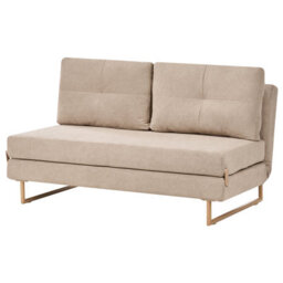 Beliani Sofa Bed 3 Seater Jerslev Fabric Light Brown - thumbnail 4