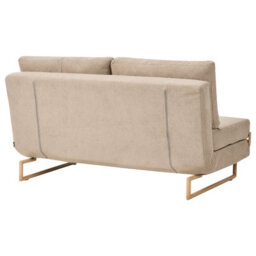 Beliani Sofa Bed 3 Seater Jerslev Fabric Light Brown - thumbnail 7