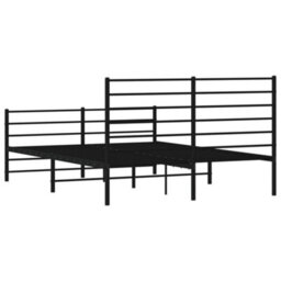 Berkfield Metal Bed Frame With Headboard And Footboard Black 120X200 Cm - thumbnail 8
