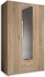 Arte Elegant Karl 3-Door Hinged Wardrobe With Mirror W1200mm H1960mm D535mm - Oak Sonoma, Spacious Storage, Modern Design - thumbnail 1