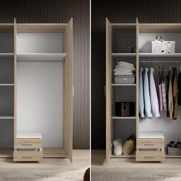 Arte Elegant Karl 3-Door Hinged Wardrobe With Mirror W1200mm H1960mm D535mm - Oak Sonoma, Spacious Storage, Modern Design - thumbnail 6