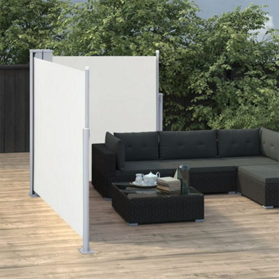 Walplus Retractable Side Awning Garden Sun Shade Canopy Gazebo For Back Door, Porch, Patio Cream 100X600 Cm - image 1